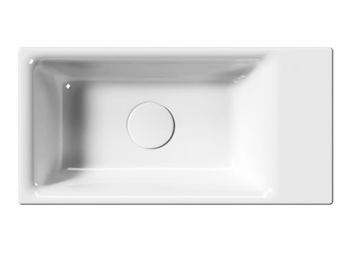 NUBES 50X25 - Rectangular wall-mounted ceramic handrinse basin with towel rail by GSI ceramica - view 3